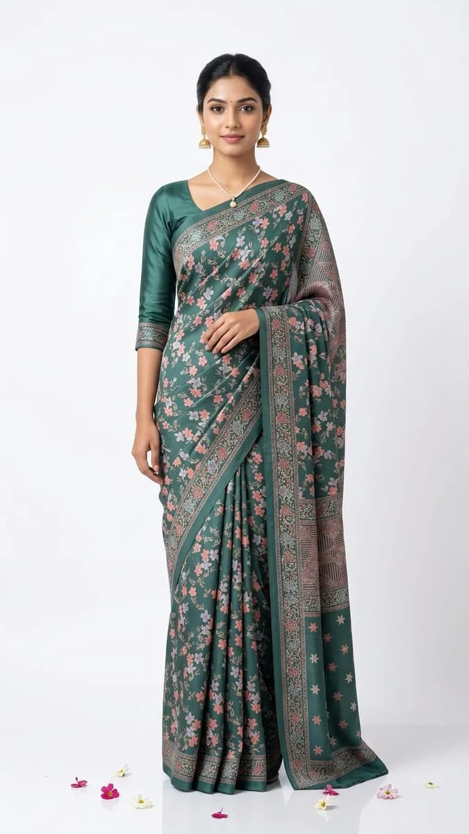 premium silk crepe saree ready to wear