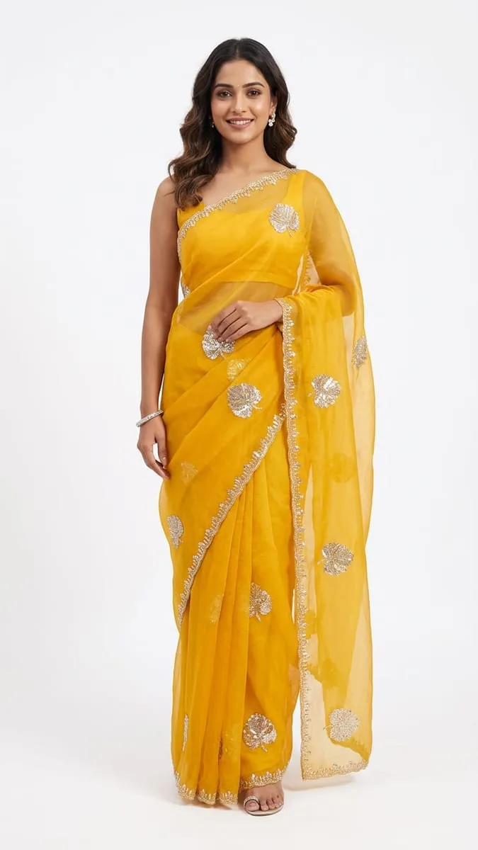 Classic Barberic chiffon saree ready-to-wear