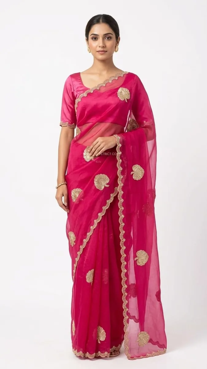 Classic Barberic chiffon saree ready-to-wear
