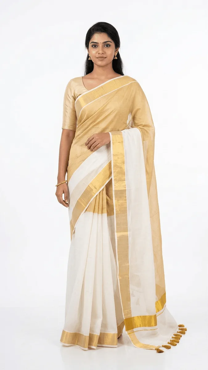 mul cotton half and half ready to wear saree