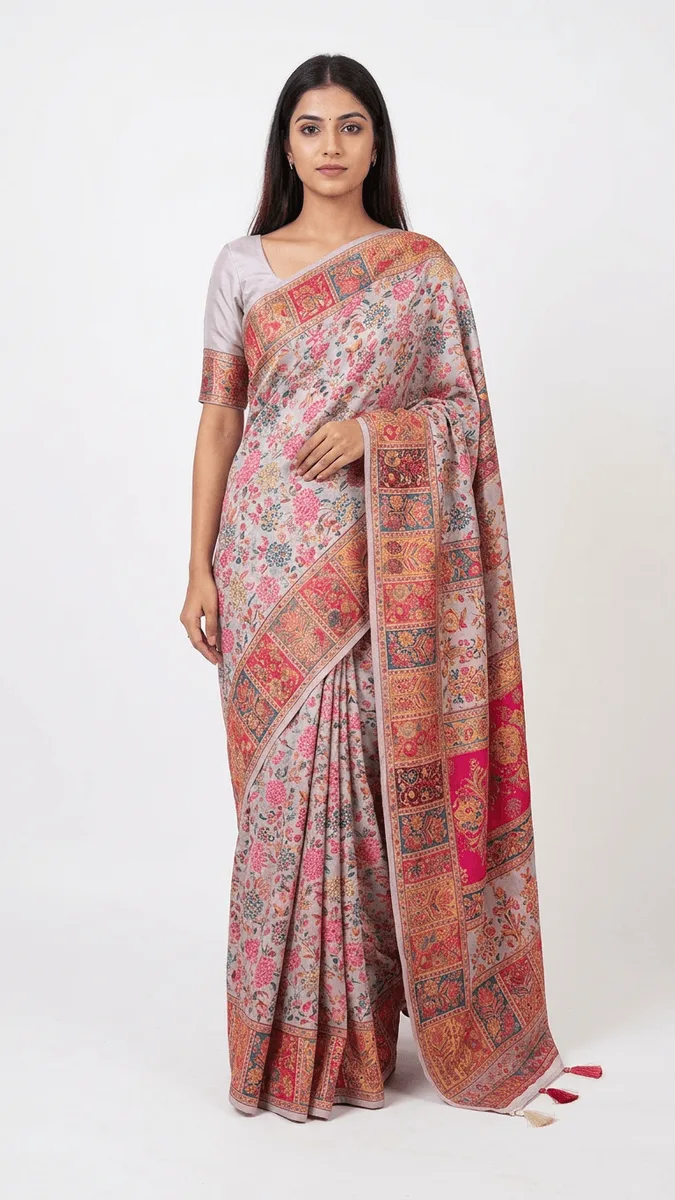 Pachmeena woven saree fall pico ready to wear